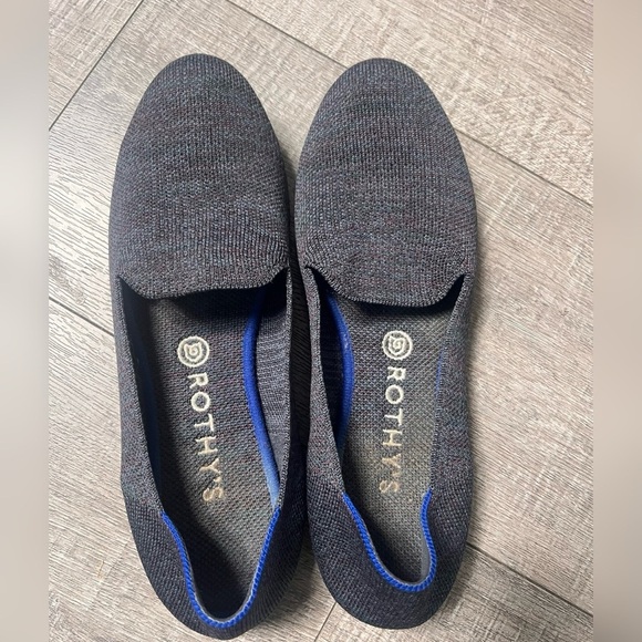 EUC RARE Retired Rothy's The Loafer US 10 Navy Heather Blue Luxury Ballet Flat - Picture 3 of 5